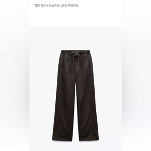 Zara Black Drawstring Wide-Leg Pants